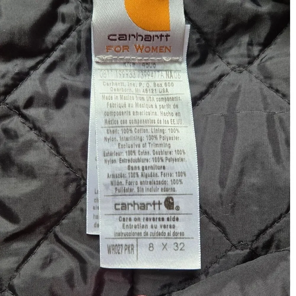 Carhartt Womens Pink Insulated Overalls Bib Utility Work Wear 8x32 - Picture 4 of 13